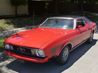 Left front 1973 Ford Mustang Grande